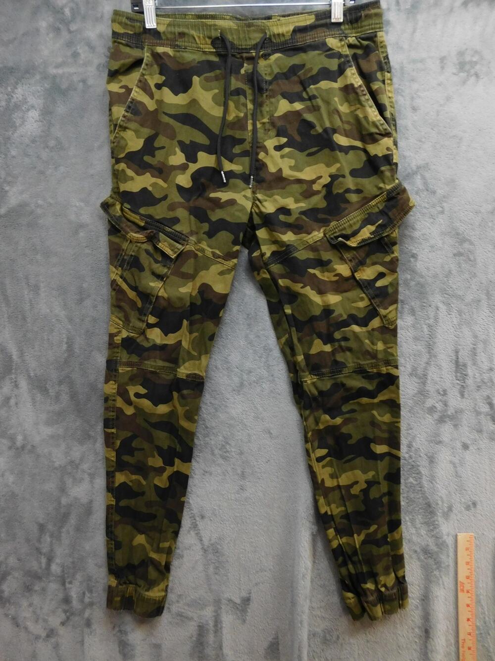 Brooklyn Cloth Pants Mens 30x30 Green Camo Jogger Slim Stretch Drawstring
